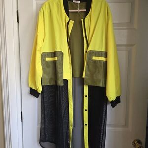 Vibrant Yellow and Black Bomber Jacket